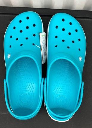 Крокс крокбэнд клог голубые crocs crocband clogs digital aqua4 фото