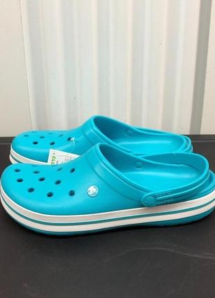 Крокс крокбэнд клог голубые crocs crocband clogs digital aqua1 фото