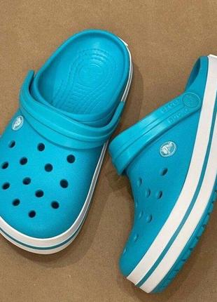 Крокс крокбэнд клог голубые crocs crocband clogs digital aqua9 фото