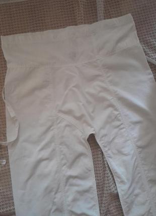 Лляні білі штани оригінального крою c-girl jeans3 фото