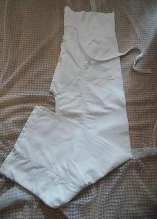 Лляні білі штани оригінального крою c-girl jeans8 фото