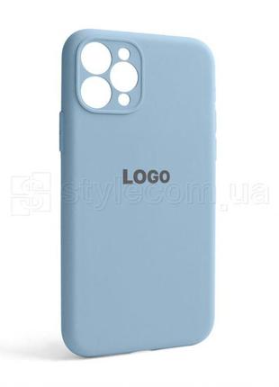 Чохол full silicone case для apple iphone 11 pro light blue (05) закрита камера