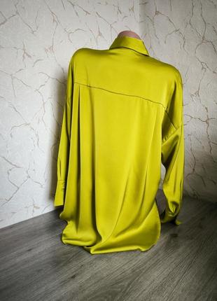 Сорочка блуза жовтий атлас 46-48 р.4 фото