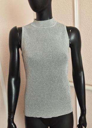 Безрукавка майка люрекс zara h&m mango