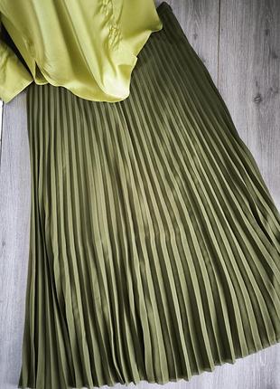 Спідниця плісе довга хакі 48 р.