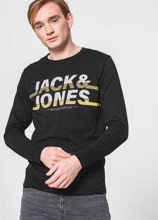 Jack &amp; jones — лонгслів із логотипом, чорний, s