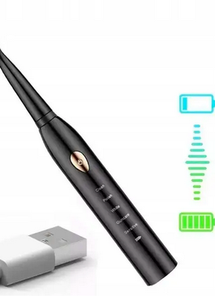 Электрическая зубная щетка sonic toothbrush. черная2 фото