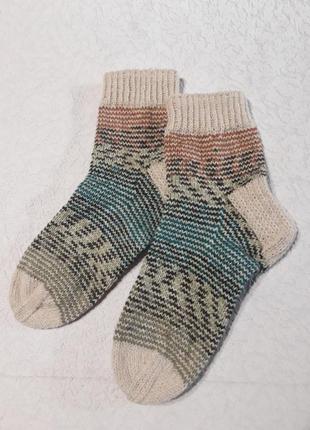 Шкарпетки  зі шкарпеткової вовни ручна робота.