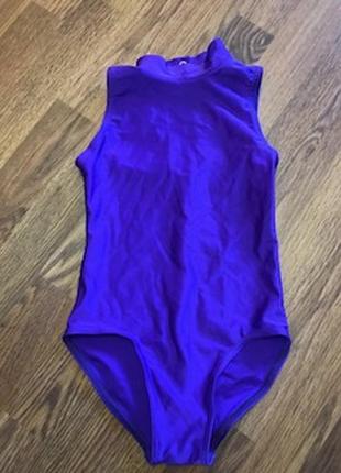 Трико, купальник фіолетовий для гімнастики, танців для дівчинки 7-8 років 128 см довжина ширина талія 26 б1 фото