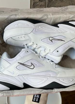 Женские кроссовки nike boots m2k tekno essential white black найк белого с серым и черным цветов