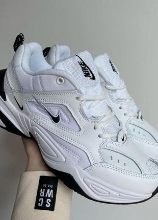 Женские кроссовки nike m2k tekno white Mag найк белого с черными цветами6 фото