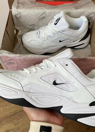 Женские кроссовки nike m2k tekno white Mag найк белого с черными цветами3 фото
