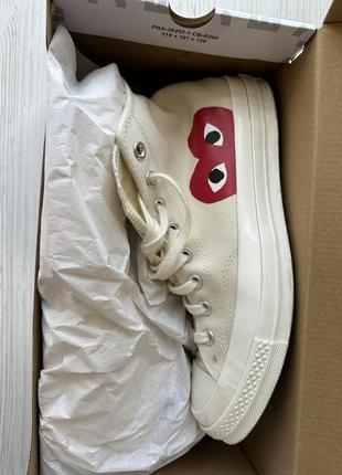 Кеды кремовые унисекс converse x comme des garçon 41,5