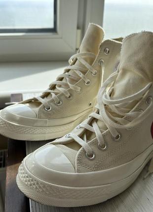 Кеды кремовые унисекс converse x comme des garçon 41,52 фото