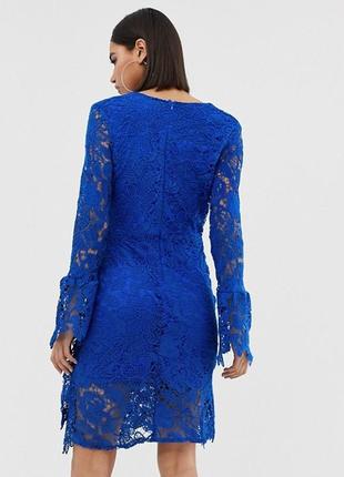 Роскошное платье синий электрик missguided, дорогое кружево,код 00313 фото