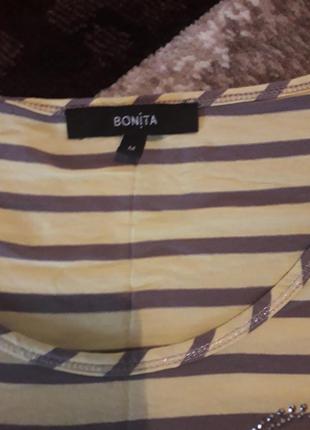Стильная футболка тренд канареечный в серую полоску принт тигр bonita2 фото