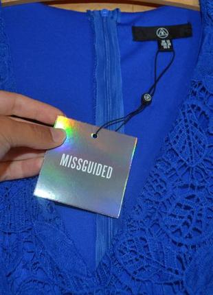 Роскошное платье синий электрик missguided, дорогое кружево,код 00318 фото