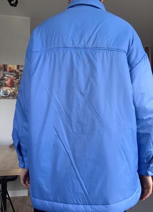 Синя куртка рубашка, оверсайз куртка-рубашка, весняна куртка5 фото