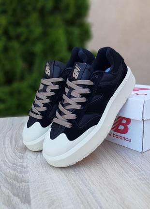 Жіночі кросівки new balance ct302 чорні на бежевій