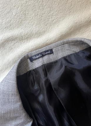 Сірий приталений чоловічий піджак5 фото