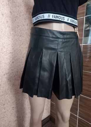 Секси юбка шорты экокожа primark3 фото