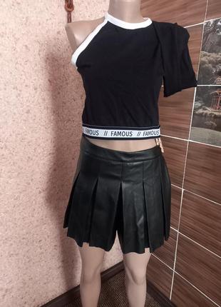 Сексі спідниця шорти екошкіра primark