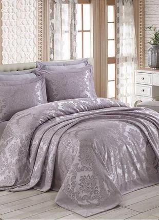 Покрывало 240х260 см с наволочками "ezgi" серое gardine's (турция)