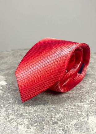 Краватка фірмова profumo, 8 см, червона, шовкова1 фото