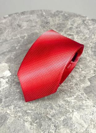Краватка фірмова profumo, 8 см, червона, шовкова2 фото