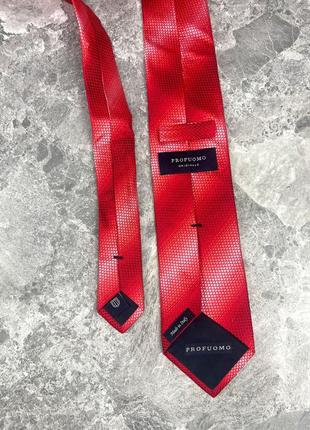 Краватка фірмова profumo, 8 см, червона, шовкова7 фото