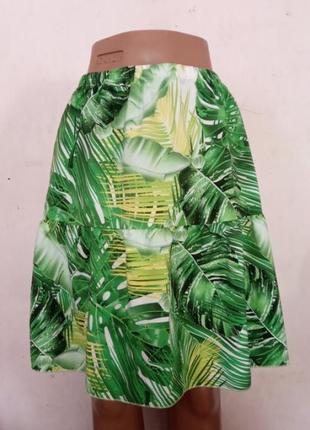 Юбка,юбка в тропический принт1 фото