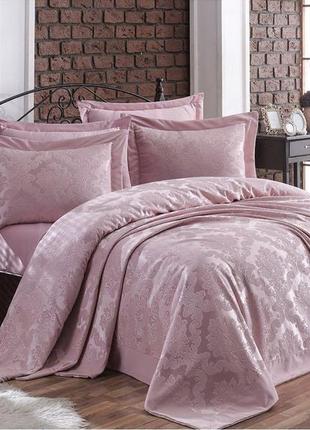 Покрывало 240х260 см с наволочками "ezgi" пудра gardine's (турция)