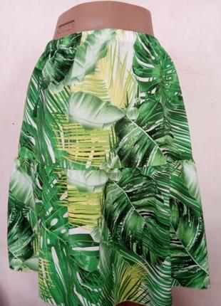 Юбка,юбка в тропический принт2 фото