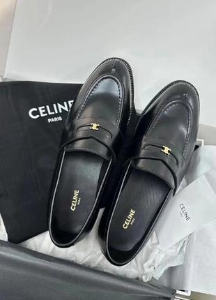 Кожаные лоферы в стиле celine3 фото