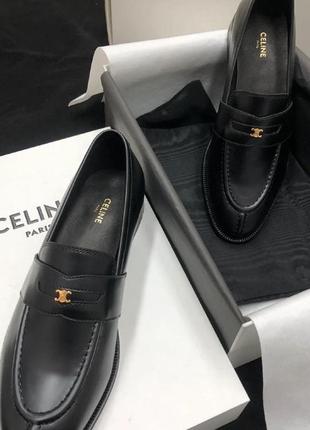 Кожаные лоферы в стиле celine