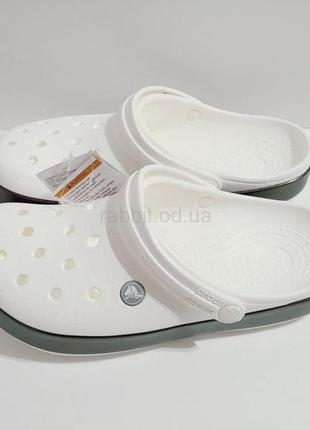 Крокс крокбэнд клог белые crocs crocband iridescent band clog white2 фото