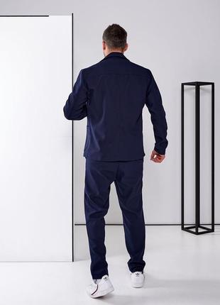 Деловой мужской утепленный костюм классический комплект пиджака и брюки на флисе4 фото