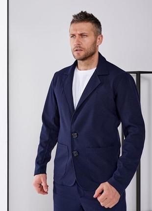 Деловой мужской утепленный костюм классический комплект пиджака и брюки на флисе5 фото