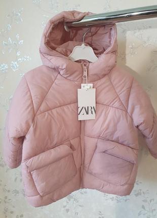 Тепла і стильна курточка zara дівчинці для весна-осінь на 2-3 роки1 фото