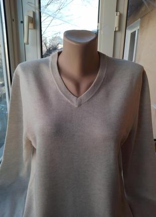 Брендовий вовняний светр джемпер пуловер великого розміру батал вовна4 фото