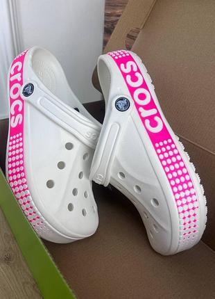 Crocs bayaband logo motion white стильні жіночі крокси