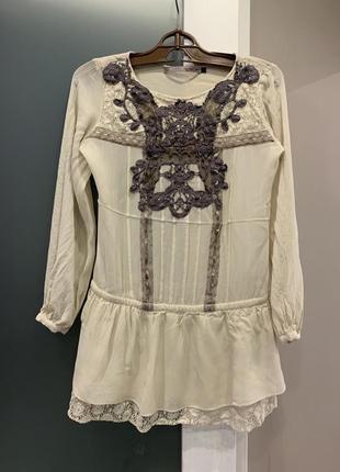 Стильная, оригинальная шифоновая удлиненная блуза1 фото