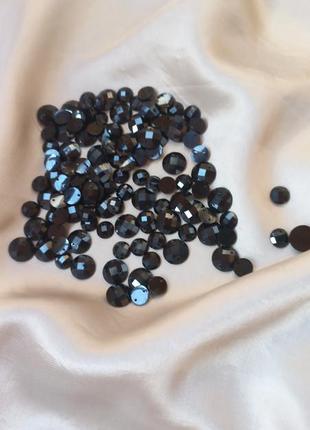 Черные пришивные страза сваровски круглые граненые 120штук  бриллиант камешки для шитья украшение2 фото