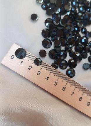 Черные пришивные страза сваровски круглые граненые 120штук  бриллиант камешки для шитья украшение5 фото