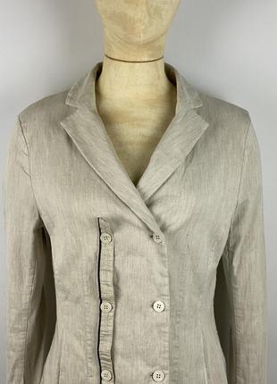 Оригінальний жіночий блейзер піджак annette gortz double breasted linen beige blazer2 фото