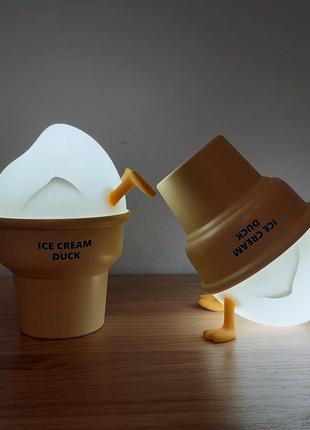 Силіконовий нічник "каченя в стаканчику" ise cream duck1 фото