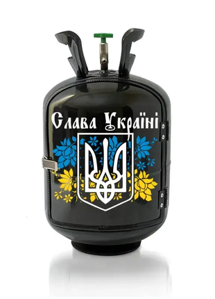 Бочка мини-бар для отдыха командиру роты на подарок "слава украине" черный