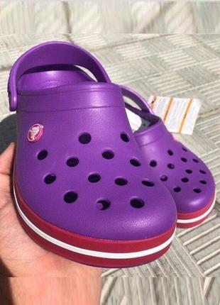 Крокс крокбэнд клог фиолетовые crocs crocband clog purple/candy/pink