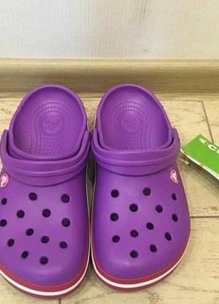 Крокс крокбенд клог фіолетові crocs crocband clog  purple/candy/pink4 фото