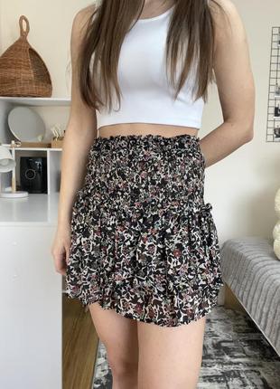 Юбка-шорты zara, юбка в цветочный принт3 фото